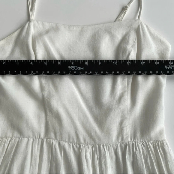 Monteau Los Angeles Summer Dress Small White Lace Sleeveless Short Zip Cotton - Picture 8 of 10